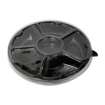 Petisqueira 5 divisórias Preta 1.000ml G550 Galvanotek c/10 un