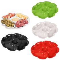 Petisqueira Alves Plastic formato de trevo 5 divisorias Cores Sortidas