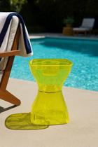 Petisqueira Amarela Translúcida Design Moderno Mesa Lateral Apoio Decorativo Para Piscina Jardim Varanda Sala