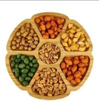 Petisqueira Bambu Com 06 Divisórias Uma Central Molhos 24cm