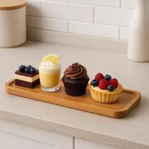 Petisqueira Bambu Queijos Frutas Aperitivos Tigela Amendoim Retangular Bandeja Pote Forma Vasilha