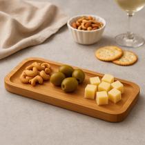 Petisqueira Bambu Retangular Tigela Amendoim Pote Forma Vasilha Bandeja Queijos Frutas Aperitivos