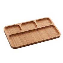 Petisqueira Bandeja de Bambu 4 Divisórias Linea 33x19,5x1,5cm Lyor