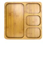 Petisqueira Bandeja MDF Quadrada 4 Divisórias 26,5 x 26,5cm