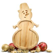 Petisqueira Boneco de Neve em Pinus Decoração Natalina Criativa e Servir Doces