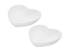 Petisqueira bowl coração em porcelana grande 2 peças