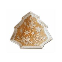 Petisqueira ceramica decorativo natal marrom santa cecilia