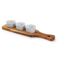 Petisqueira Com 3 Molheiras 40x10cm Tecawood Petisqueira Com 3 Molheiras 40x10cm Tecawood