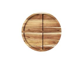 Petisqueira Com 4 Divisões Redonda Madeira Teca Petisco - STOLF