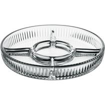 PETISQUEIRA COM 4 DIVISOES VIDRO 3x23x23cm TRANSPARENTE TÁBUA DE FRIOS