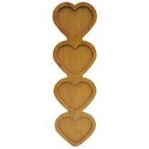 Petisqueira Com 4 Divisórias De Coração MDF Cozinha Petiscos Frios Doces Bandeja Decorativa Evento Petisqueira Com 4 Divisórias De Coração MDF Cozinha Petiscos Frios Doces Bandeja Decorativa Evento