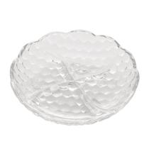 Petisqueira com 4 divisórias de Cristal Bubble 18.5x4cm Lyor