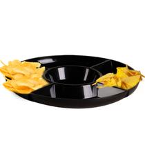 Petisqueira Com 4 Divisórias Sushi Sashimi Petiscos Preta 36x23x6cm