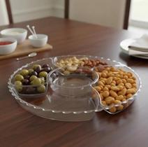 Petisqueira Com 5 Divisórias De Acrílico C/ Tampa Resistente