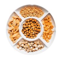 Petisqueira com 5 divisórias melamina branca grande