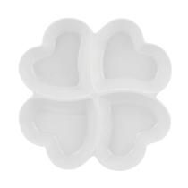 Petisqueira Coração 4 Divisórias Melamina Branca 27Cm.