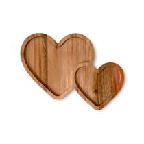 Petisqueira Coração Decoração Mesa Posta Dia Dos Namorados Amor Love Tabua de Madeira 35 x 26 cm - Moai Shop