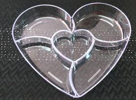 Petisqueira Coração Multiuso Cristal Acrílico - Plastifesta