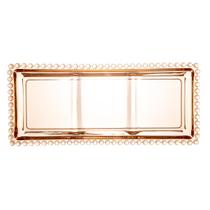 Petisqueira Cristal De Chumbo C/3 Divisões Pearl Âmbar 30X13X3Cm