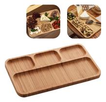 Petisqueira De Bambu 4 Divisões Tabua 33cm Aperitivos Frios - Lyor