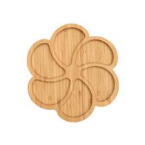 Petisqueira de Bambu Aspero com 6 Divisórias 19,5cm