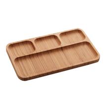 Petisqueira de Bambu com 4 Divisórias para Frios Petisqueira de Bambu com 4 Divisórias para Frios
