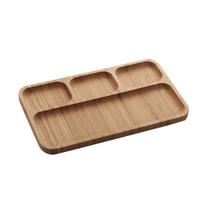 Petisqueira de Bambu com 4 Divisórias Retangular Petisqueira de Bambu com 4 Divisórias Retangular