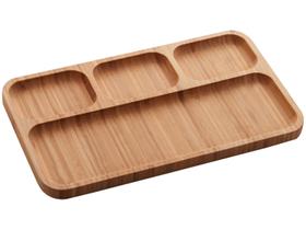 Petisqueira De Bambu Com 4 Divisórias Retangular