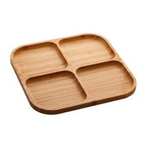 Petisqueira de Bambu com 4 Divisórias Square 29,5 x 29,5 x 1,6cm Casa Del Grande Petisqueira de Bambu com 4 Divisórias Square 29,5 x 29,5 x 1,6cm Casa Del Grande