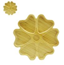 Petisqueira De Bambu Redonda Modelo Flor Com 7 Divisórias 24cm De Ø Petisqueira De Bambu Redonda Modelo Flor Com 7 Divisórias 24cm De Ø