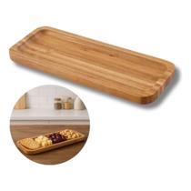 Petisqueira de Bambu Retangular 26 cm Petiscos Entradas Queijo Azeitona Sushi - WELLMIX