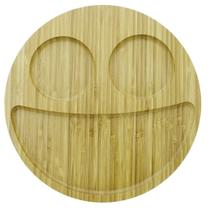 Petisqueira de Bambu Sorridente 3 Divisórias 30cm