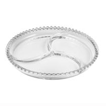 Petisqueira De Cristal Bolinha Transparente 24 x 3cm Petisqueira De Cristal Bolinha Transparente 24 x 3cm