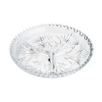 Petisqueira De Cristal Lyor 22cm 3 Divisórias Redonda Vidro