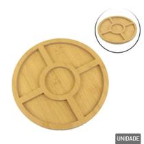 Petisqueira de Madeira 5 Divisórias Redonda 19cm Petisqueira de Madeira 5 Divisórias Redonda 19cm