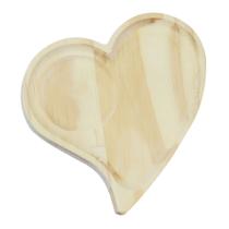 Petisqueira de Madeira Crua - Formato de Coração - WOOD WOOD