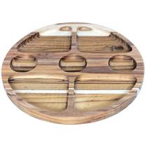 Petisqueira de Madeira Teca com 7 Divisões para Petiscos