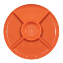 Petisqueira de Plástico Laranja com 4 Divisórias