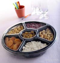 Petisqueira de Plástico Redonda Preta Com Divisórias e Tampa - 10 Unidades - Rizzo Petisqueira de Plástico Redonda Preta Com Divisórias e Tampa - 10 Unidades - Rizzo