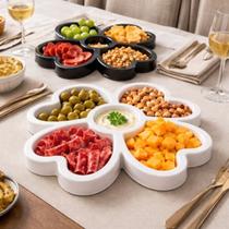 Petisqueira De Plástico Trevo Com 5 Divisórias Aperitivos Petisqueira De Plástico Trevo Com 5 Divisórias Aperitivos