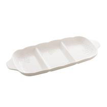 Petisqueira De Porcelana Butterfly Flower Retangular 34Cm Petisqueira De Porcelana Butterfly Flower Retangular 34Cm