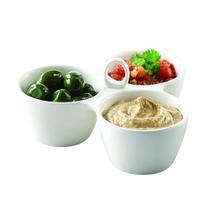 Petisqueira de Porcelana Hauskfraft Com 3 Divisórias - Hauskraft