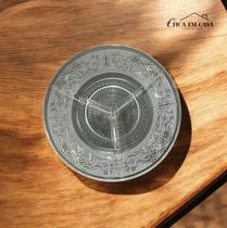 Petisqueira De Vidro 3 Divisórias Tigela Bowl Petiscos 25Cm