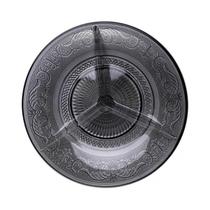 Petisqueira de Vidro com 3 Divisórias Angel Fumê 21,5cm - 220618 Lyor