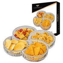 Petisqueira de Vidro Creative 4 em 1 com Divisórias para Petiscos e Aperitivos monte como quiser Petisqueira de Vidro Creative 4 em 1 com Divisórias para Petiscos e Aperitivos monte como quiser