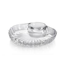 Petisqueira de Vidro Formato de Concha 2 Divisórias 22,5cm Petisqueira de Vidro Formato de Concha 2 Divisórias 22,5cm