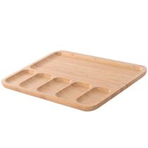 Petisqueira Decorativa Bambu Resistente Com Divisoria 1 Peça