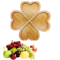 Petisqueira decorativa flor com 4 divisórias Travessa de Petisco Redonda 25 cm