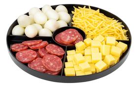 Petisqueira Elegance Com 4 Divisoes Preta Churrasco Petiscos