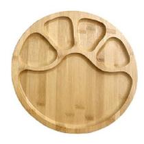 Petisqueira em Bambu Redonda Prato 5 Divisórias